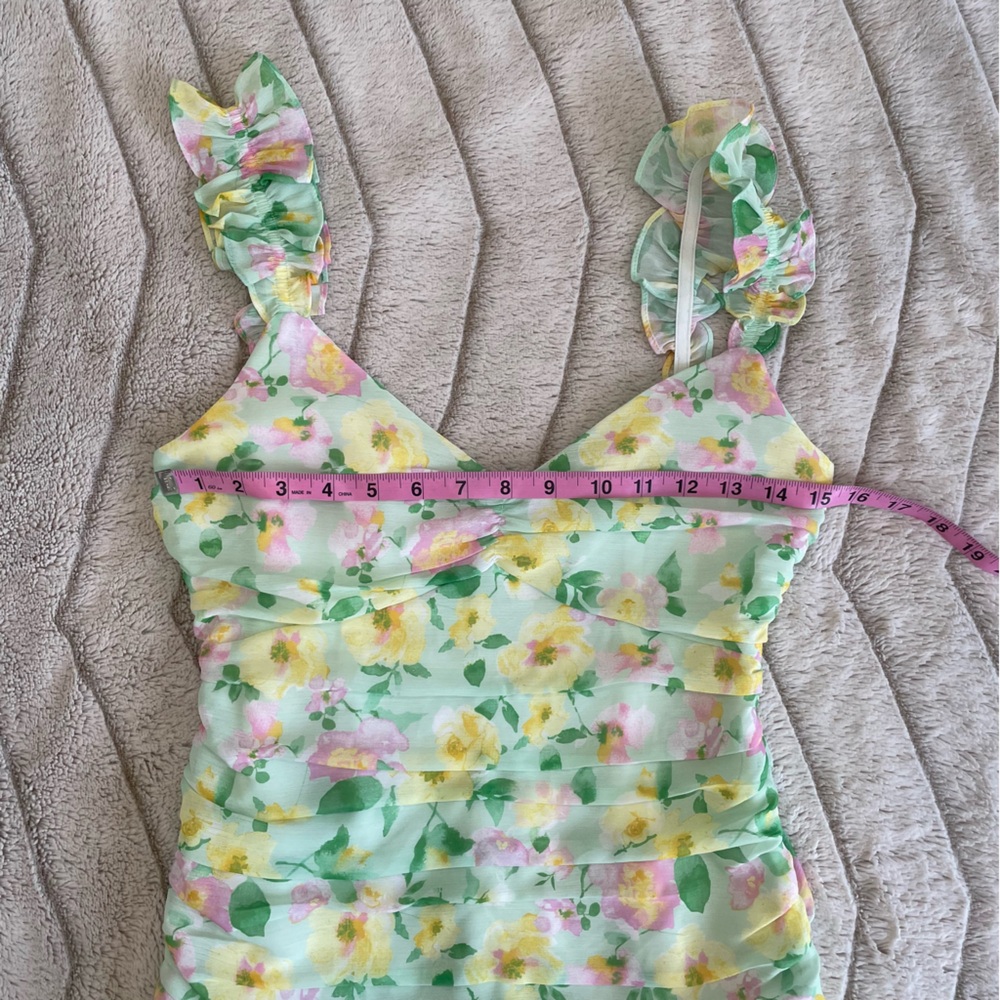 Elodie Nordstrom Spring Floral Ruched Sleeveless Mini Dress - Picture 7 of 8